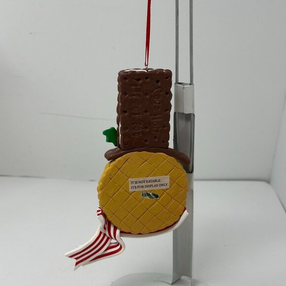 Snowman Ornament Faux Cookie Chocolate Peppermint Top Hat Holiday Kitchen Decor - Picture 11 of 16